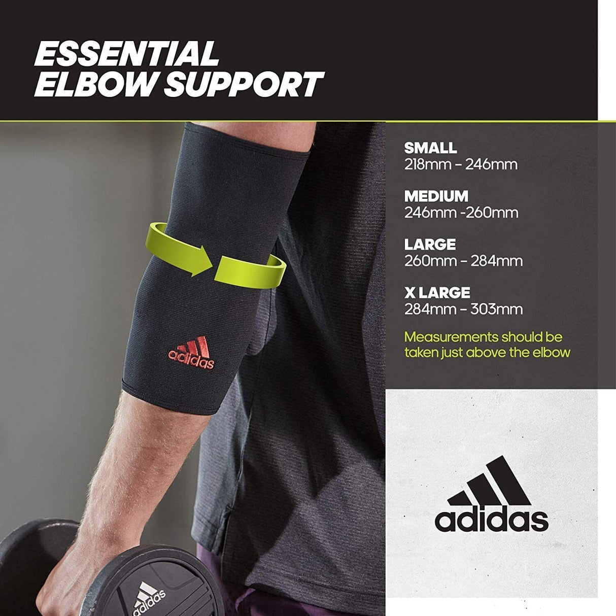 Adidas Elbow Support Compression Sleeve Joint Support Brace - Black/Red