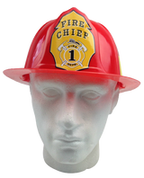 FIREMAN HAT Firemans Helmet Costume Dress Up Party Red Plastic Halloween Cap