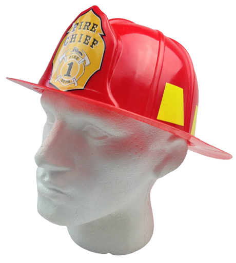 FIREMAN HAT Firemans Helmet Costume Dress Up Party Red Plastic Halloween Cap