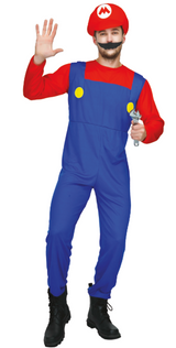 Mario Costume Bros Jumpsuit Adult Fancy Dress Cosplay Book Week Dress Up