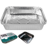 144x ALUMINIUM FOIL CONTAINERS WITH LIDS Large Tray BBQ Takeaway Roasting 22cm*15cm*4.5cm