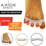 1 Pair Axign Wide 5 Toe Separator Medical Silicone Bunion Pain Relief Spacer