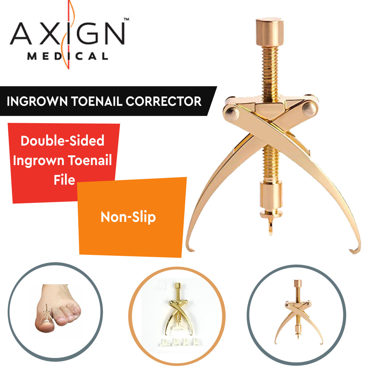 Axign Medical Ingrown Toenail Corrector Tool Kit Fixer Nail Correction Set