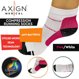 AXIGN Medical Compression Running Socks - Pink/White