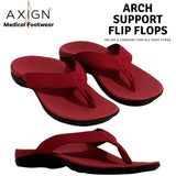 AXIGN Premium Orthotic Arch Support Flip Flops Sandal Thongs Archline - Red