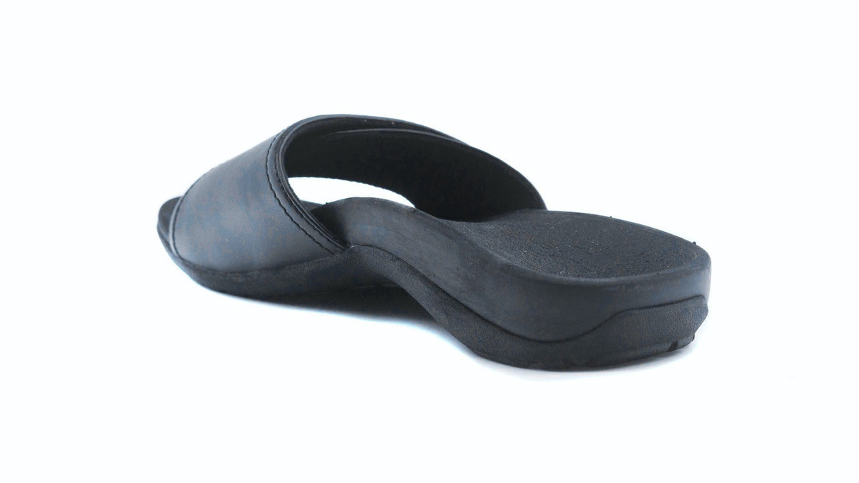 Axign Orthotic Slides Slip On Thongs Slippers Flip Flops - Black