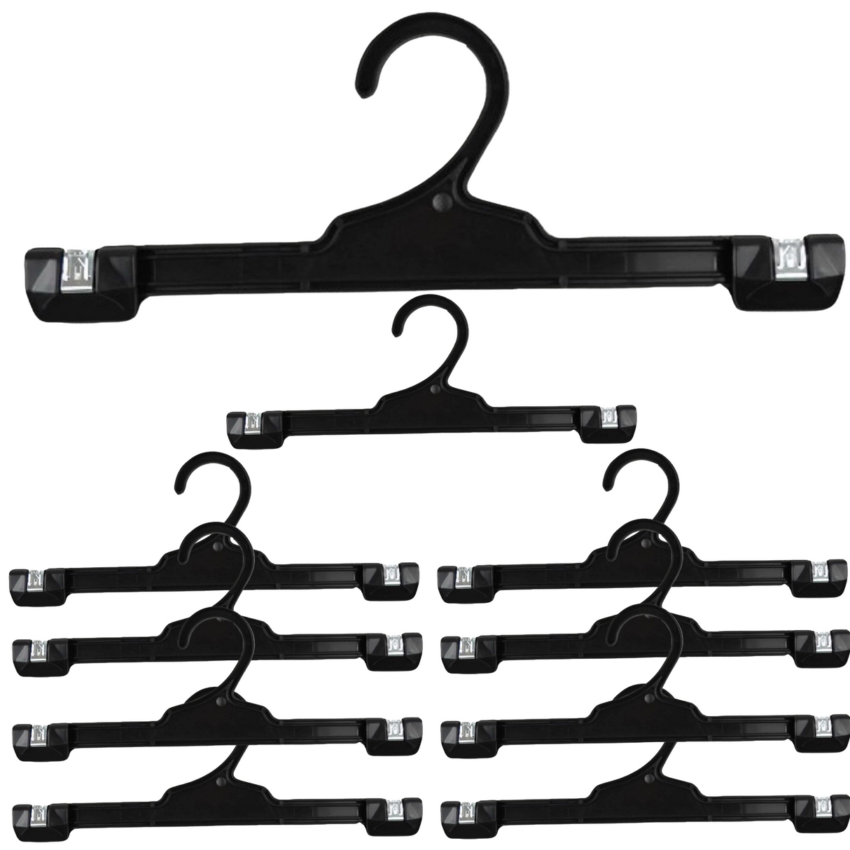 10x CLIP HANGERS Push Down Hanger 310mm Commercial Pants Shorts Dress Bulk R310