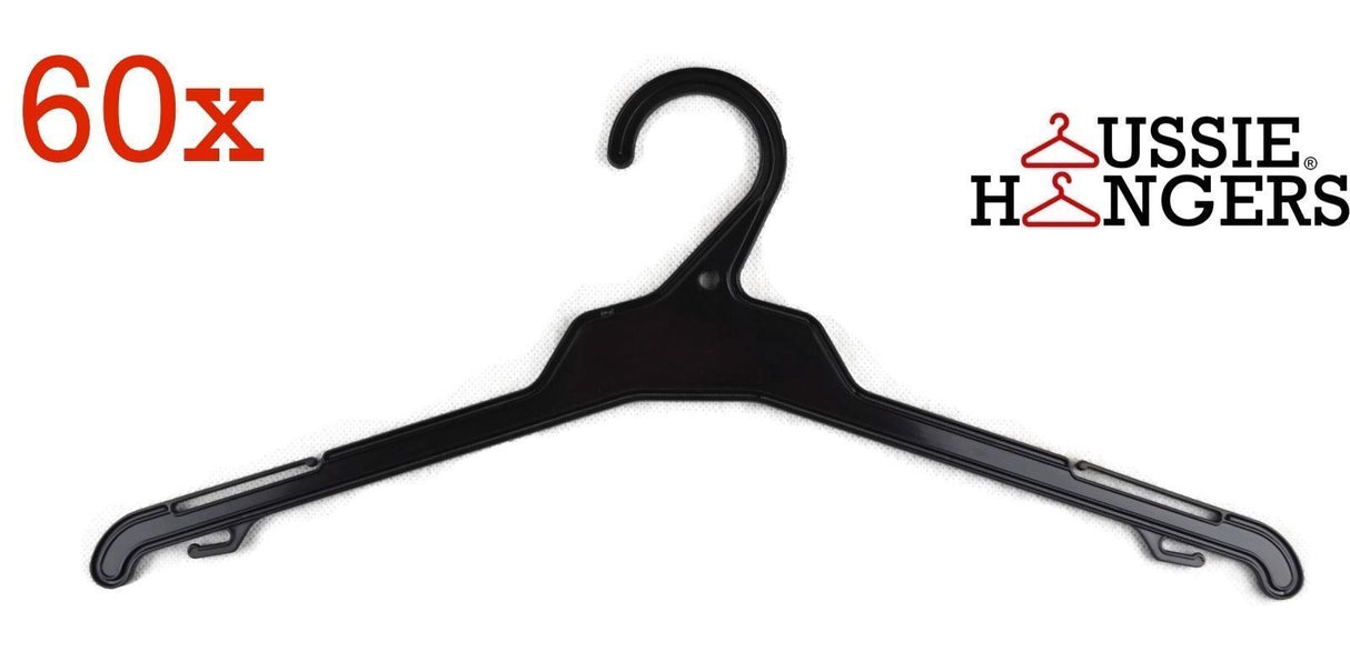 60x TOP HANGERS Ultra Thin Clothes Hanger Garment Holder All Purpose 400mm R38