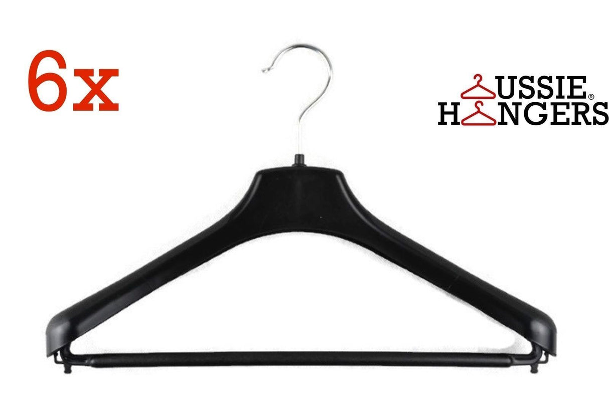 6x Suit Hangers Heavy Duty 400mm Commercial Jacket Pants Clothing Coat R50S