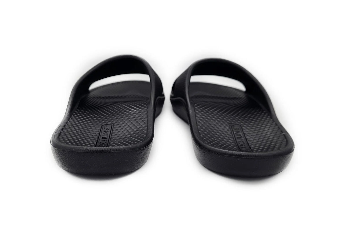 Archline Rebound Orthotic Slides Flip Flop Thongs Slip On Arch Support - Black