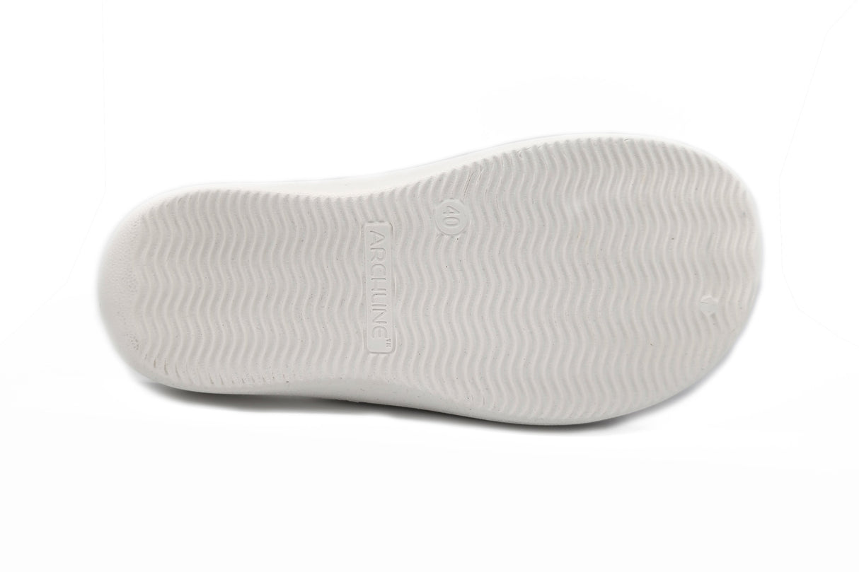 Archline Rebound Orthotic Slides Flip Flop Thongs Slip On Arch Support - White