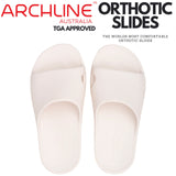 Archline Rebound Orthotic Slides Flip Flop Thongs Slip On Arch Support - White