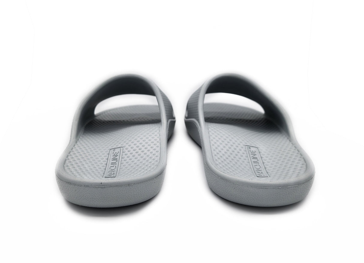 Archline Rebound Orthotic Slides Flip Flop Thongs Slip On Arch Support - Stone Grey