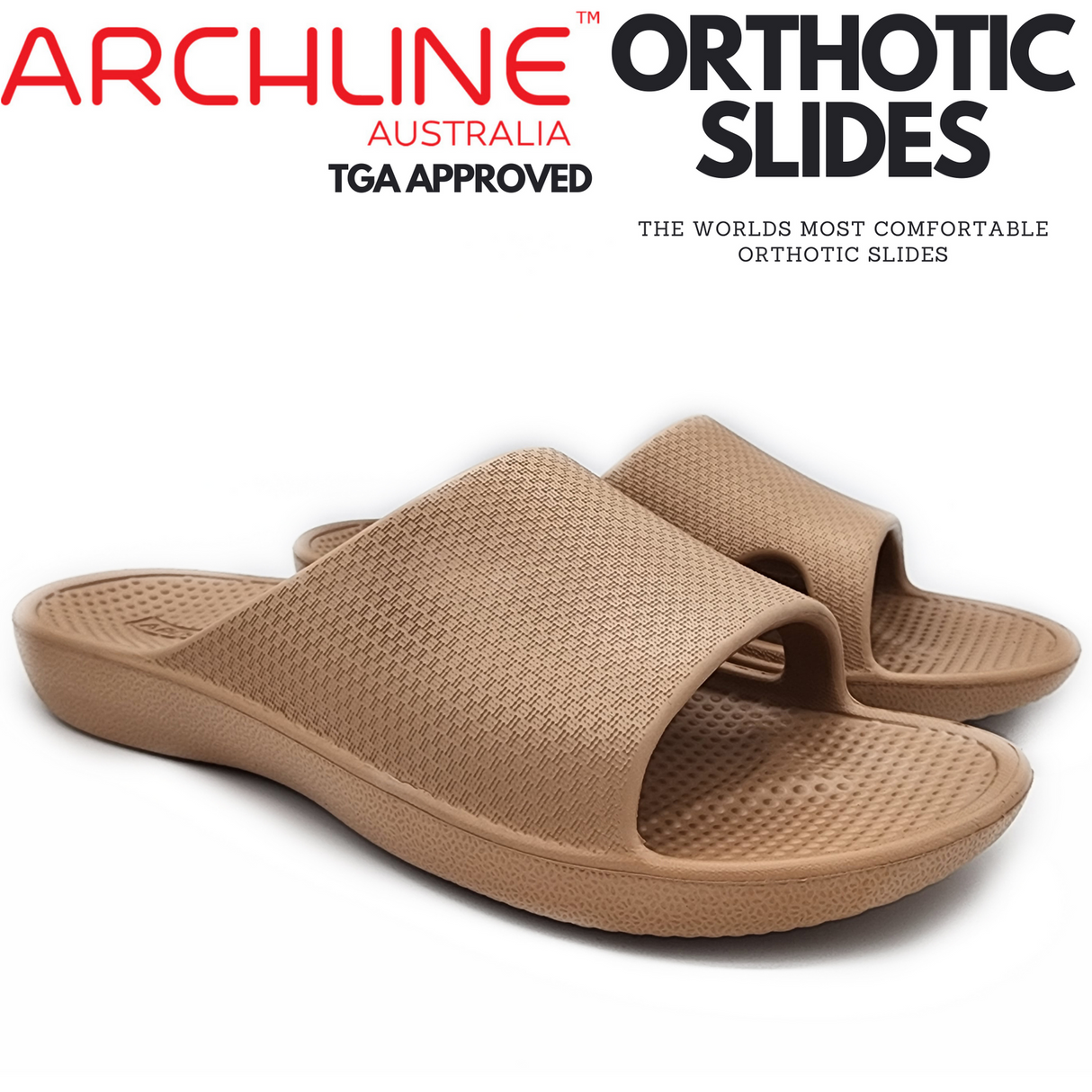 Archline Rebound Orthotic Slides Flip Flop Thongs Slip On Arch Support - Putty