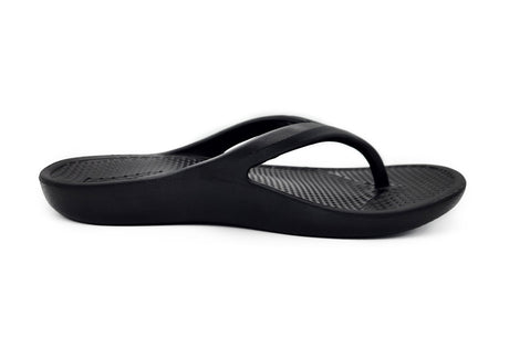 Archline Rebound Orthotic Foam Thongs Arch Support Flip Flops Orthopedic - Black