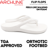 Archline Orthotic Foam Thongs Arch Support Flip Flops Orthopedic Rebound - White