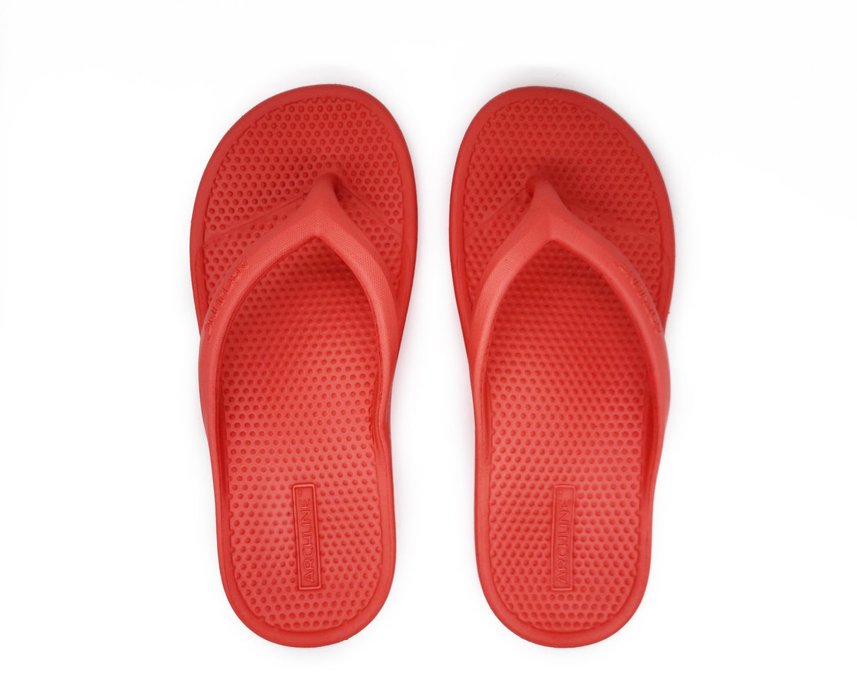 Archline Orthotic Foam Thongs Arch Support Flip Flops Orthopedic Rebound - Red