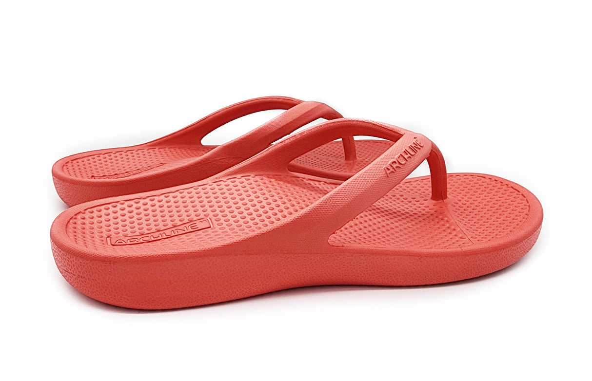 Archline Orthotic Foam Thongs Arch Support Flip Flops Orthopedic Rebound - Red