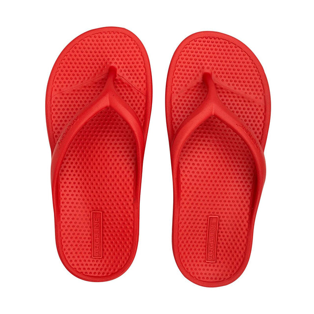 Archline Orthotic Foam Thongs Arch Support Flip Flops Orthopedic Rebound - Red