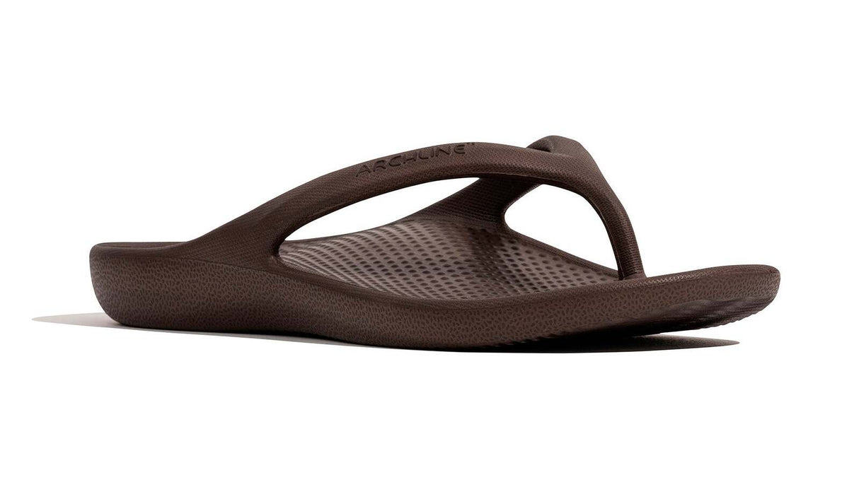 Archline Orthotic Foam Thongs Arch Support Flip Flops Orthopedic Rebound - Brown