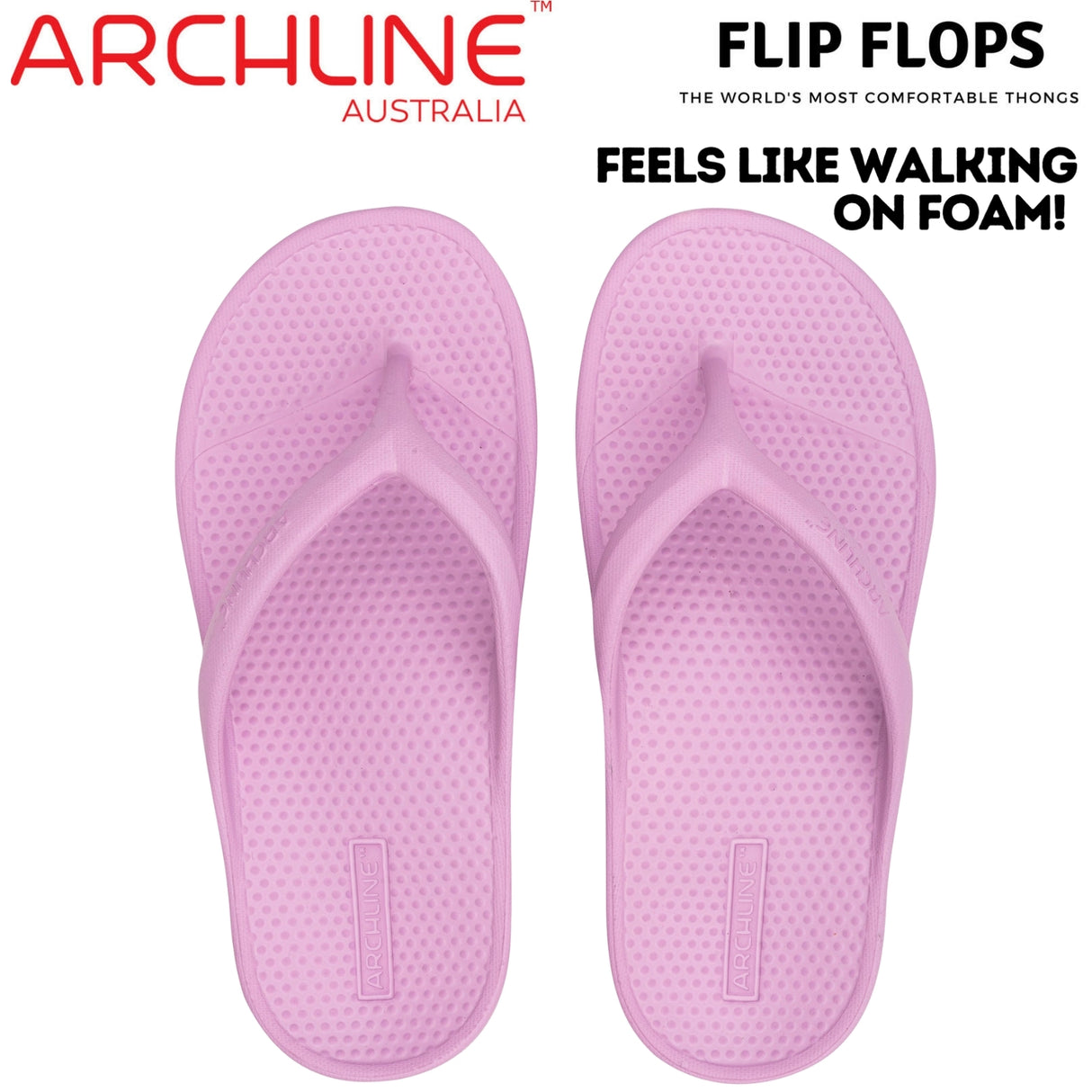 Archline Orthotic Foam Thongs Arch Support Flip Flops Orthopedic Rebound - Lilac