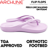 Archline Orthotic Foam Thongs Arch Support Flip Flops Orthopedic Rebound - Lilac