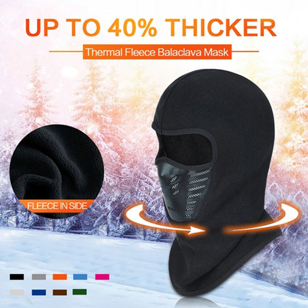 Thermal Fleece Balaclava Windproof Breathable Ski Face Mask Hood Warm Weather