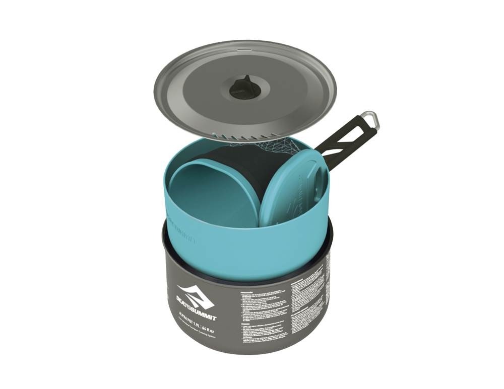 Sea to Summit Alpha Cookset 1.1 - One Person Lightweight Camping Cookware - Blue