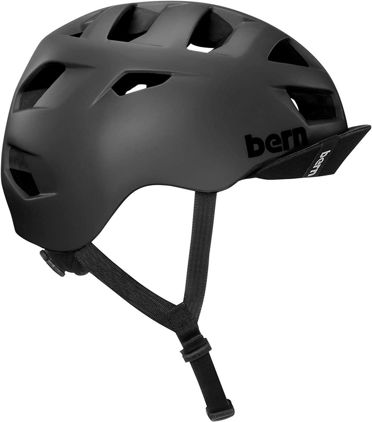 Bern Mens Allston Cycling Bike Helmet w/ Flip Visor - Matte Black