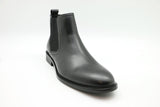 Massa Mens Leather Chelsea Boot Pull On Shoes Anton - Black