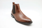 Massa Leather Chelsea Boots Slip On Elastic Shoes - Cognac