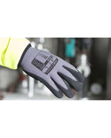 Portwest Ultra Dermiflex Aqua Nitrile Grip Safety Gloves - Grey/Black