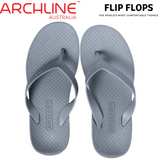 ARCHLINE Orthotic Flip Flops Thongs Arch Support Shoes Footwear - Grey