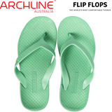 ARCHLINE Orthotic Thongs Arch Support Shoes Footwear Flip Flops - Dew Green