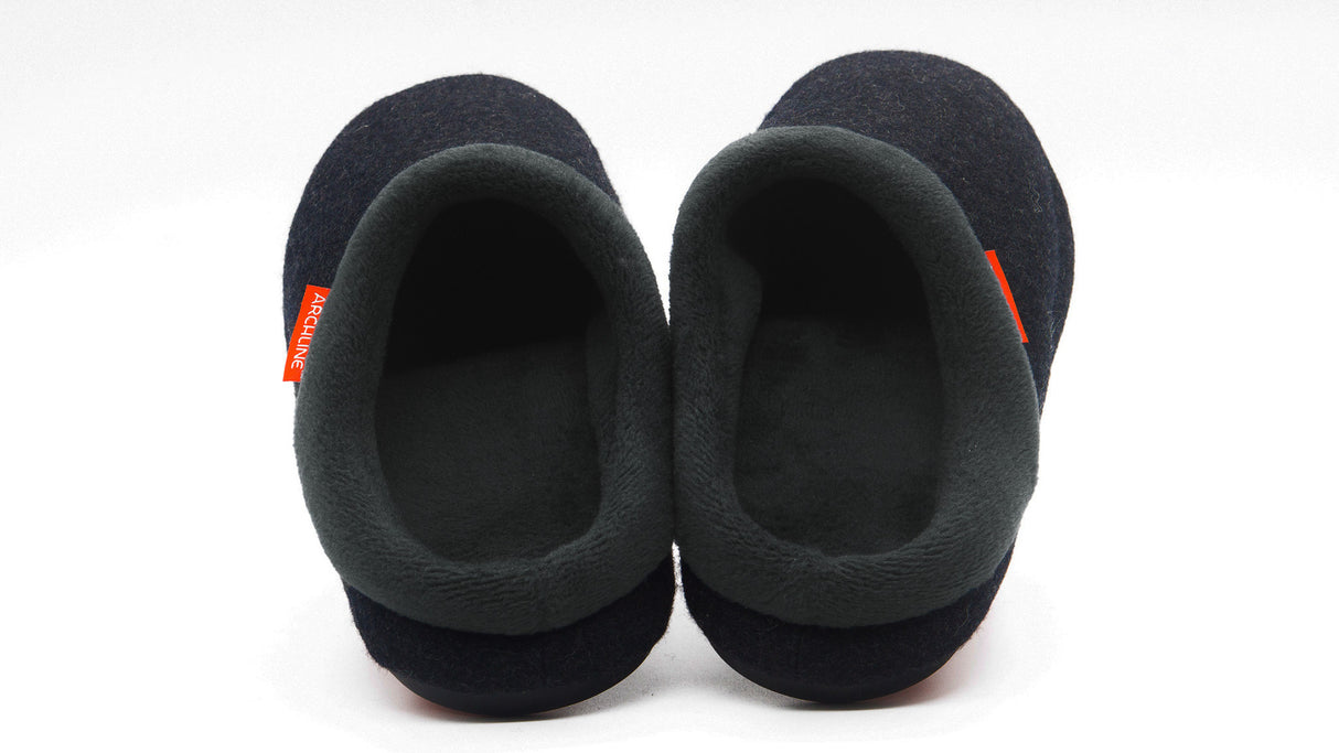 ARCHLINE Orthotic Slippers Slip On Arch Scuffs Orthopedic Moccasins - Charcoal Marle