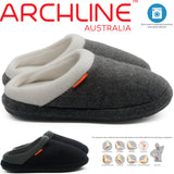 ARCHLINE Orthotic Slippers Slip On Arch Scuffs Orthopedic Moccasins - Charcoal Marle