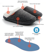 ARCHLINE Orthotic Slippers Slip On Arch Scuffs Orthopedic Moccasins - Charcoal Marle