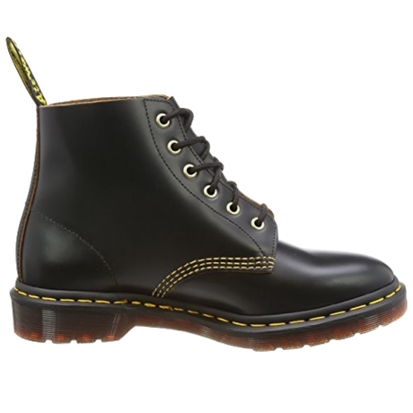 Dr. Martens Unisex 101 Smooth Archive 6-Eyelet Boot Black Vintage Smooth