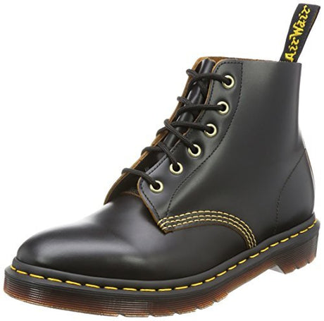 Dr. Martens Unisex 101 Smooth Archive 6-Eyelet Boot Black Vintage Smooth