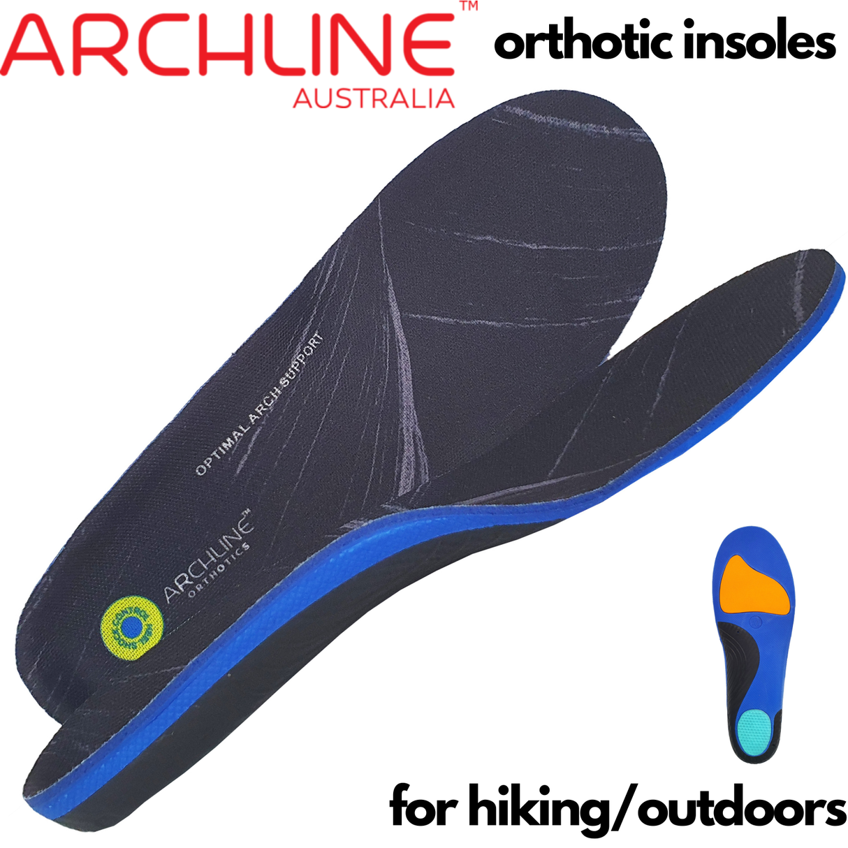 Archline Active Orthotics Full Length Arch Support Relief Insoles - For Hiking & Outdoors