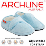 ARCHLINE Orthotic Plus Slippers Closed Scuffs Pain Relief Moccasins - Baby Blue