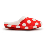 ARCHLINE Orthotic Slippers Slip On Scuffs Pain Relief Moccasins - Red Polka Dot