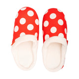 ARCHLINE Orthotic Slippers Slip On Scuffs Pain Relief Moccasins - Red Polka Dot