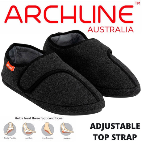 ARCHLINE Orthotic Plus Slippers Closed Scuffs Pain Relief Moccasins