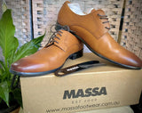 Massa Ascoli Leather Derby Dress Lace Up Shoes Wedding Business Formal in Tan