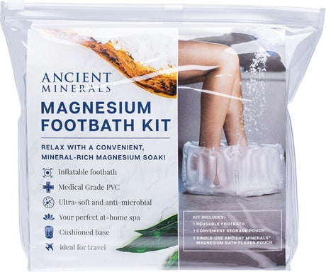 Ancient Minerals Inflatable Magnesium Foothbath Kit with Mag Flakes