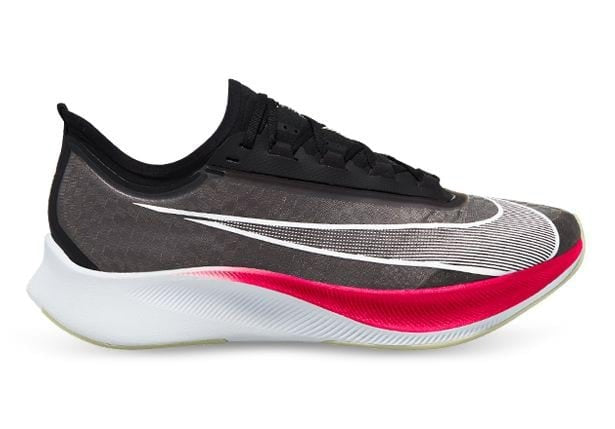 Nike Mens Zoom Fly 3 Shoe Sneakers Runners - Black/White-Laser Crimson