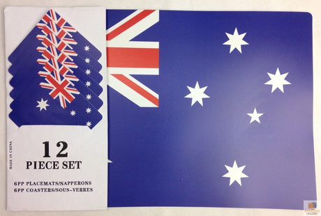 12pcs AUSTRALIA FLAG SET Coasters Placemats Table Drinks Beer Holder Souvenir