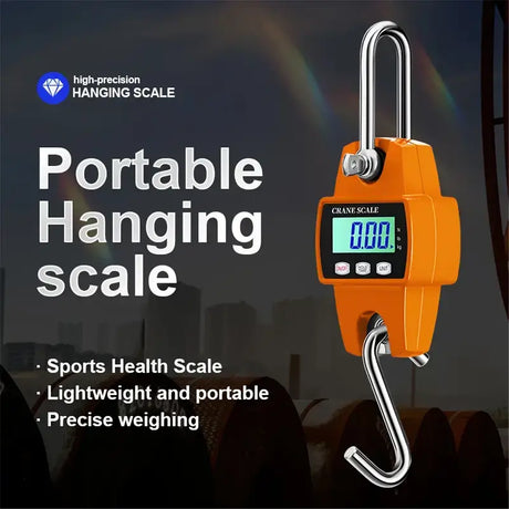 300kg Mini Crane Scale Portable LCD Digital Electronic Hook Hanging Scale