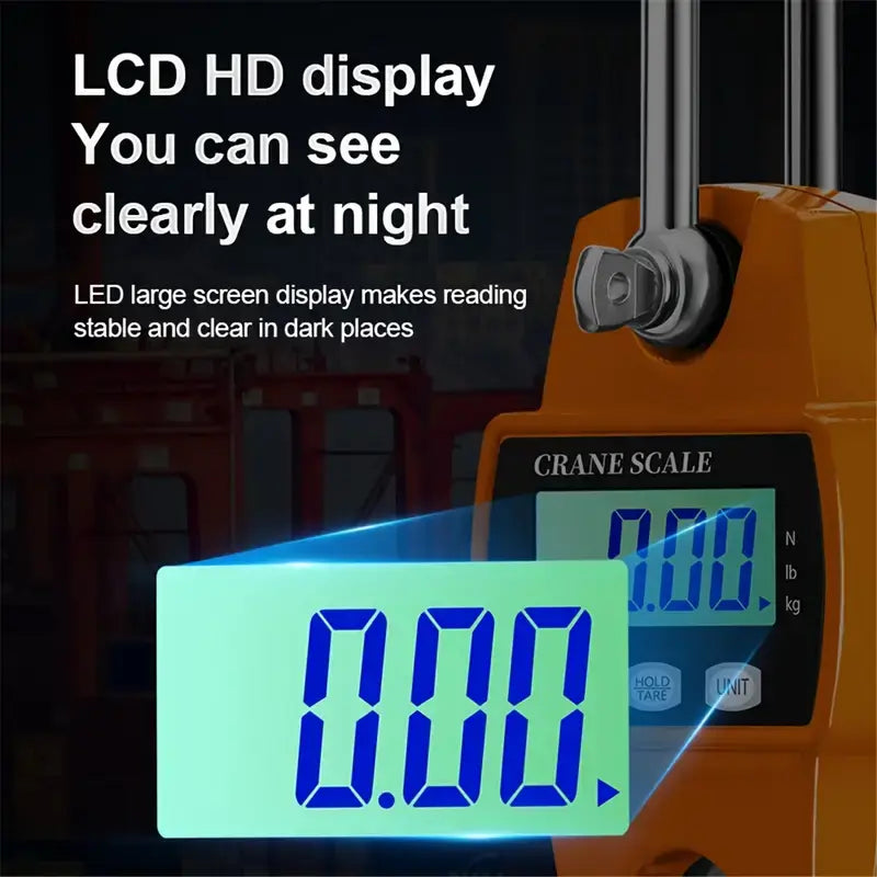 300kg Mini Crane Scale Portable LCD Digital Electronic Hook Hanging Scale